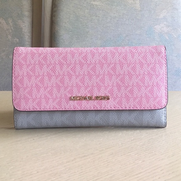 Michael Kors Handbags - Michael Kors Carnation Multi Trifold Wallet
